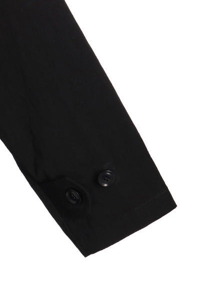 COTTON NYLON GABARDINE COLLARLESS COAT