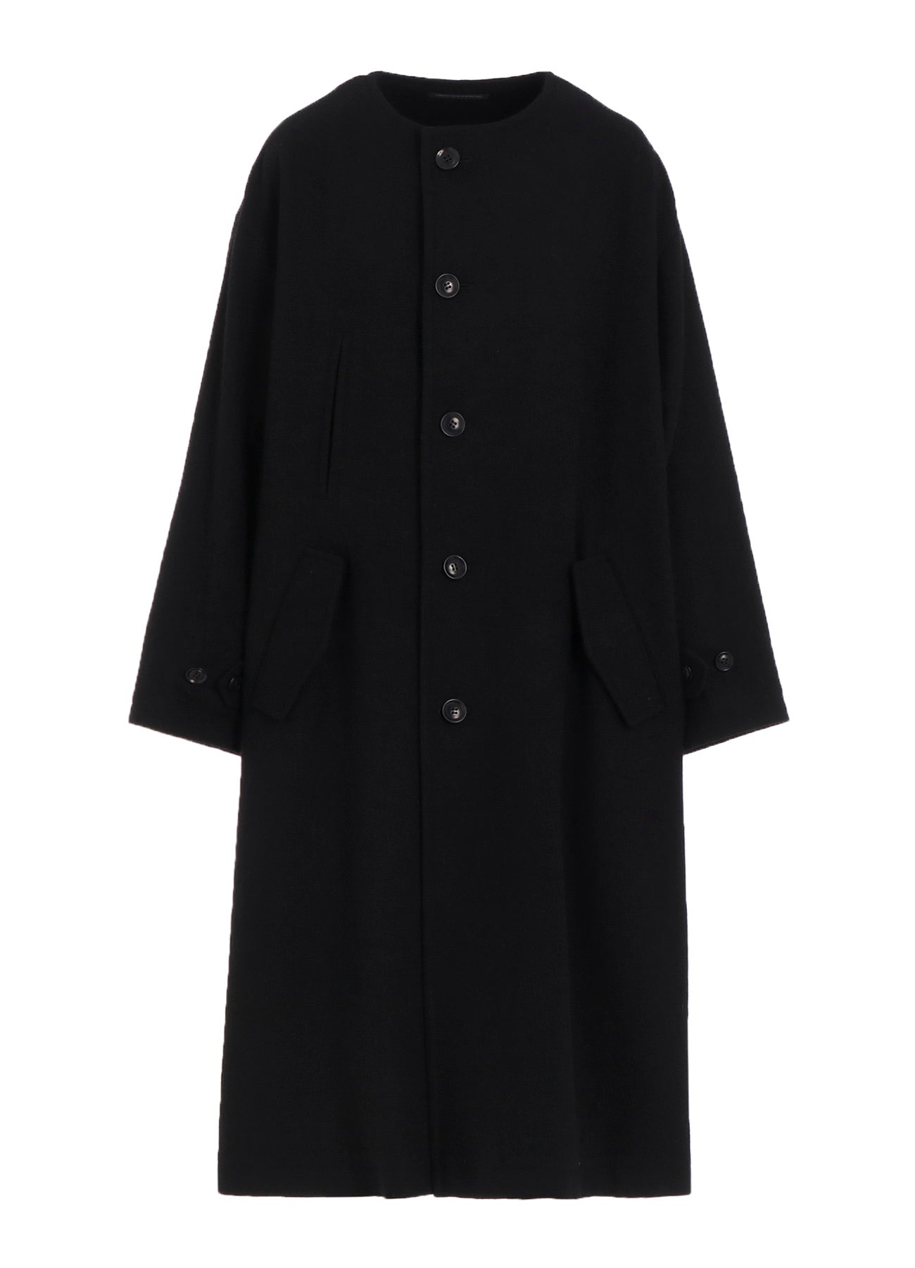 TOP VINTAGE FLANNEL COLLARLESS COAT