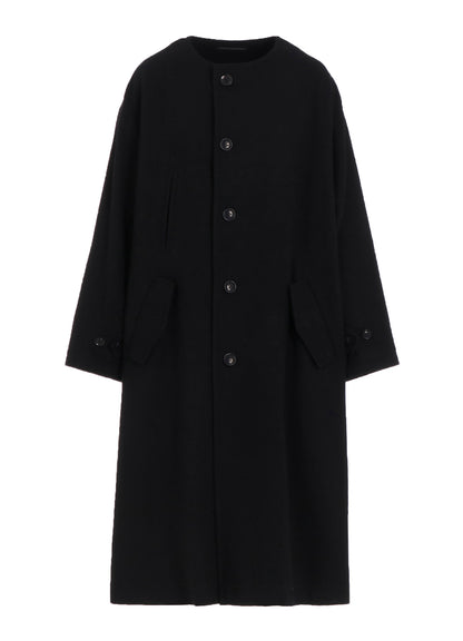 TOP VINTAGE FLANNEL COLLARLESS COAT