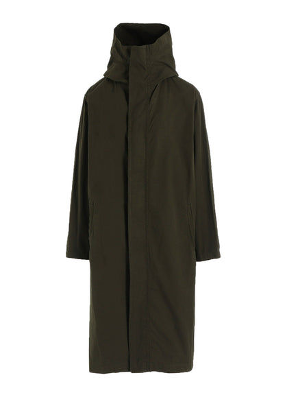 COTTON TWILL GARMENT DYE HOODIE COAT