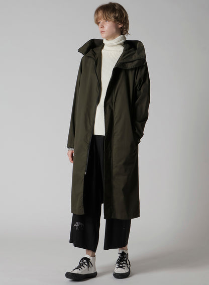 COTTON TWILL GARMENT DYE HOODIE COAT