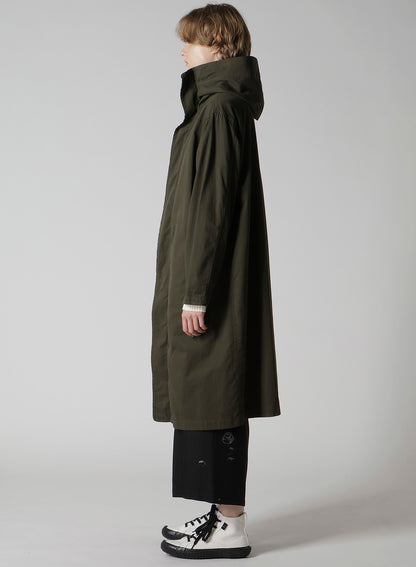 COTTON TWILL GARMENT DYE HOODIE COAT