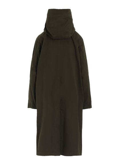 COTTON TWILL GARMENT DYE HOODIE COAT