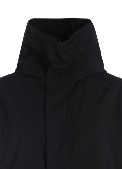COTTON TWILL GARMENT DYE HOODIE COAT