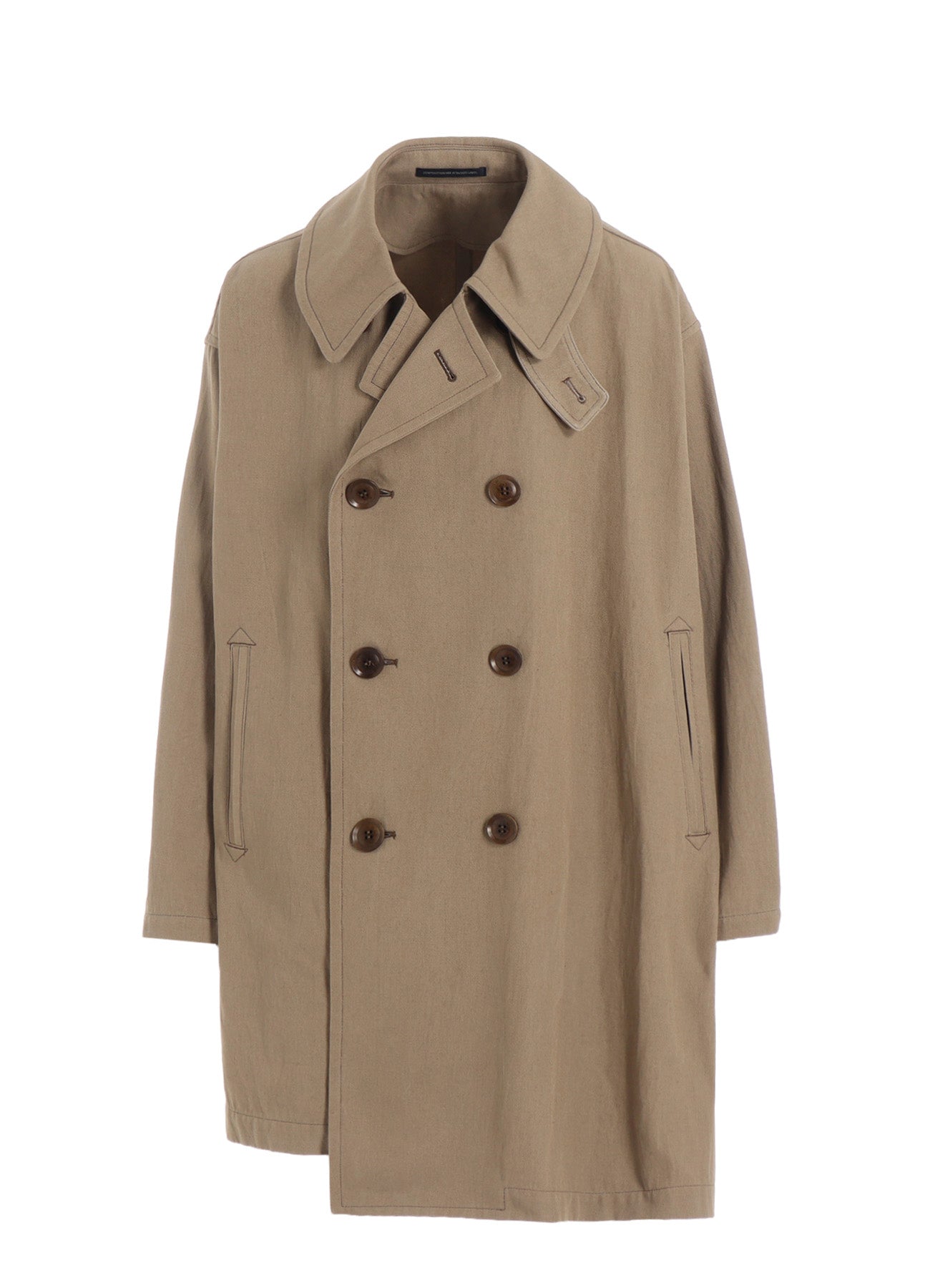 COTTON LINEN TWILL HALF PEA COAT