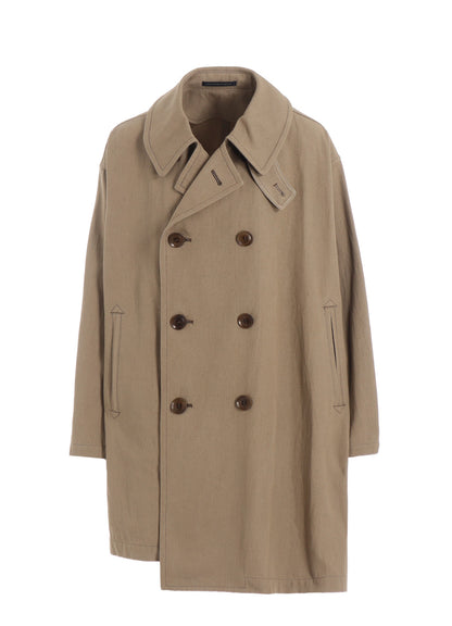 COTTON LINEN TWILL HALF PEA COAT