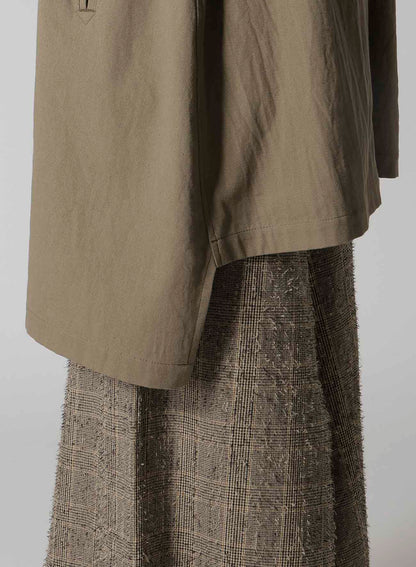 COTTON LINEN TWILL HALF PEA COAT
