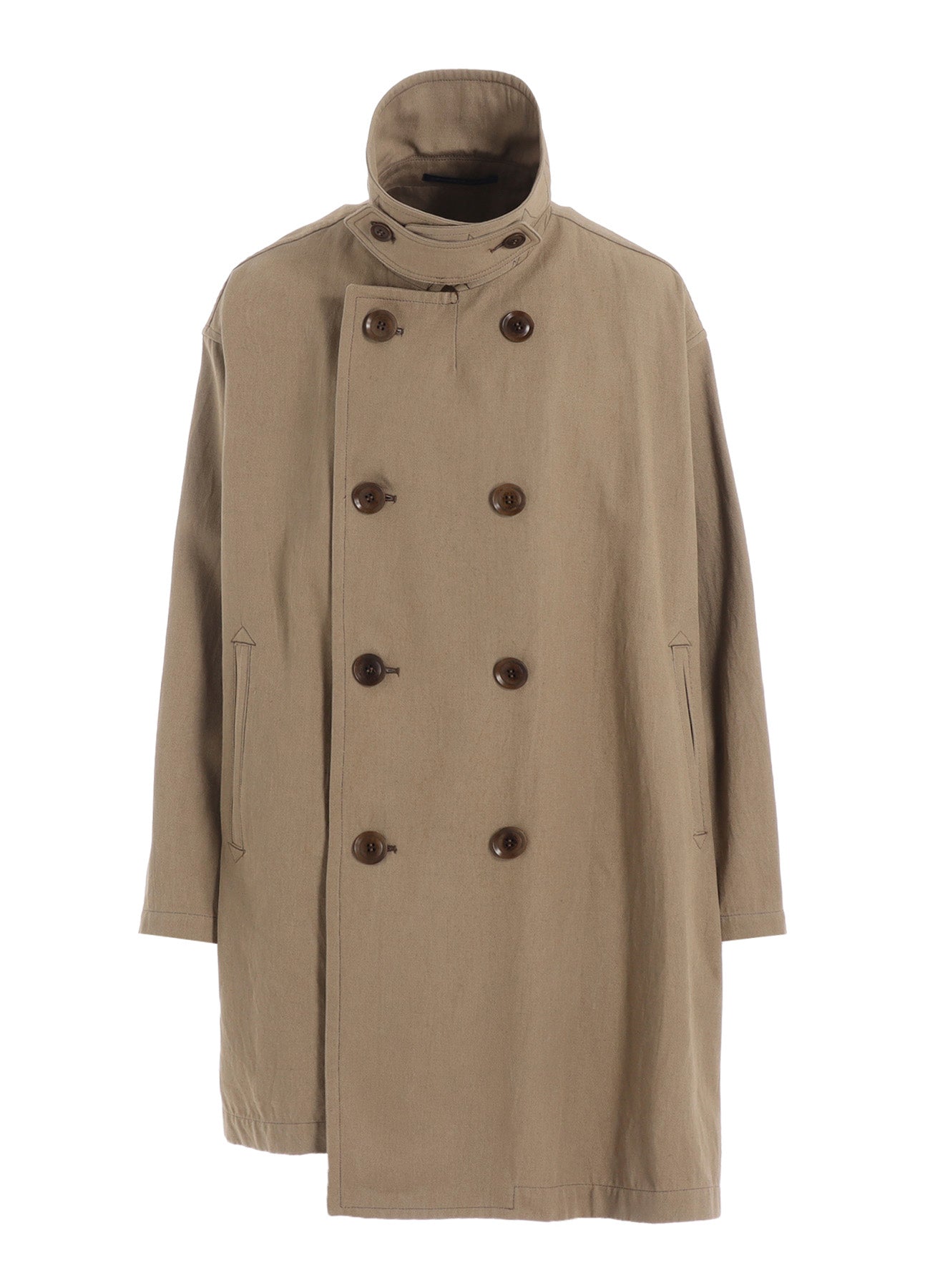 COTTON LINEN TWILL HALF PEA COAT