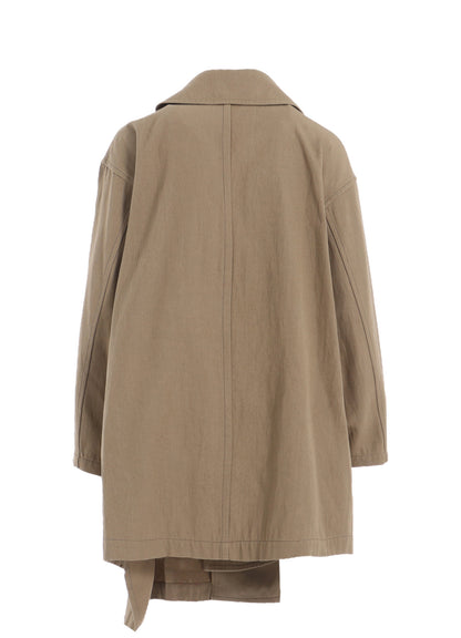 COTTON LINEN TWILL HALF PEA COAT