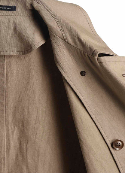 COTTON LINEN TWILL HALF PEA COAT