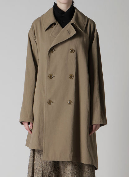 COTTON LINEN TWILL HALF PEA COAT