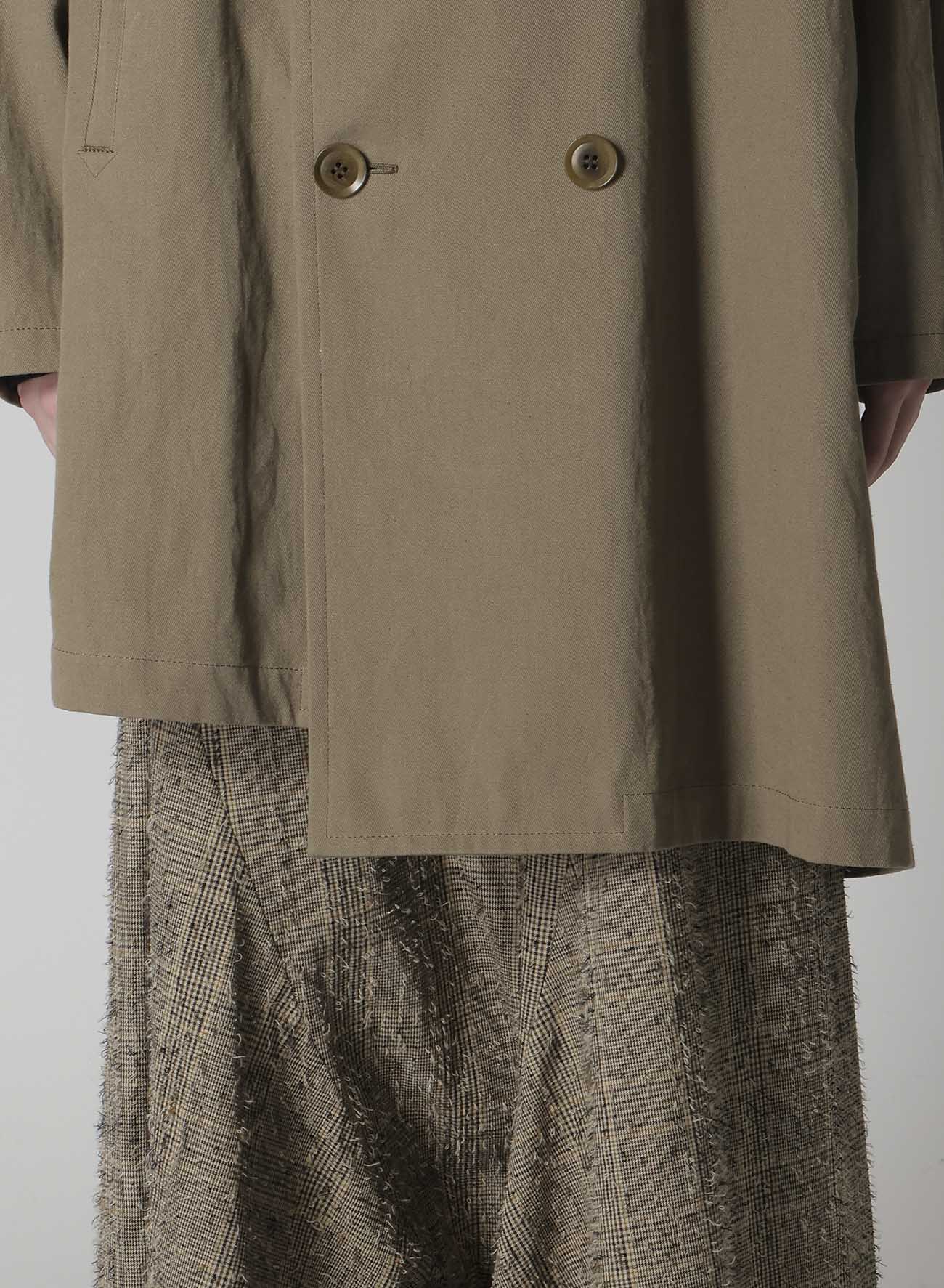 COTTON LINEN TWILL HALF PEA COAT