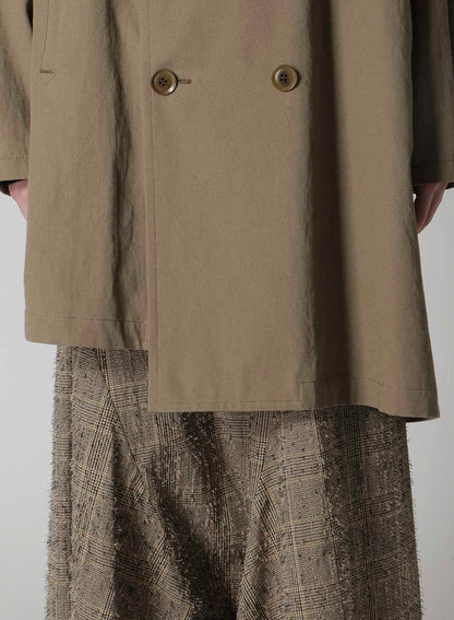COTTON LINEN TWILL HALF PEA COAT