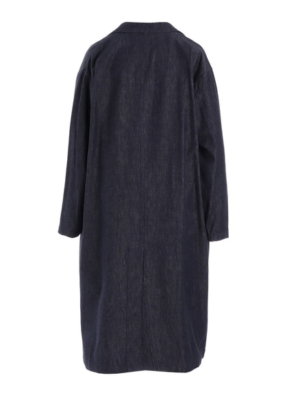 6OZ DENIM GARMENT FINISH 3-BUTTON TAILORED COAT