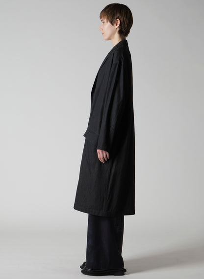 6OZ DENIM GARMENT FINISH 3-BUTTON TAILORED COAT