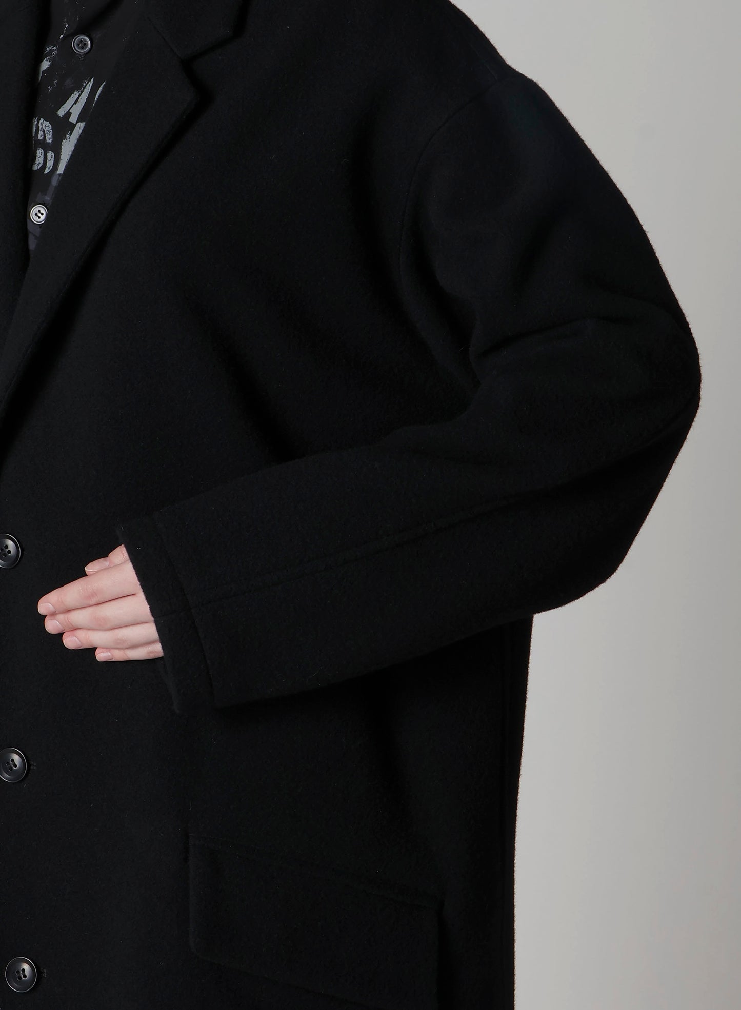 WOOL MOSSER 3-BUTTON TAILORED COAT