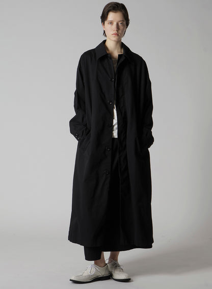 COTTON TWILL GARMENT DYE TURN OVER COLLAR COAT