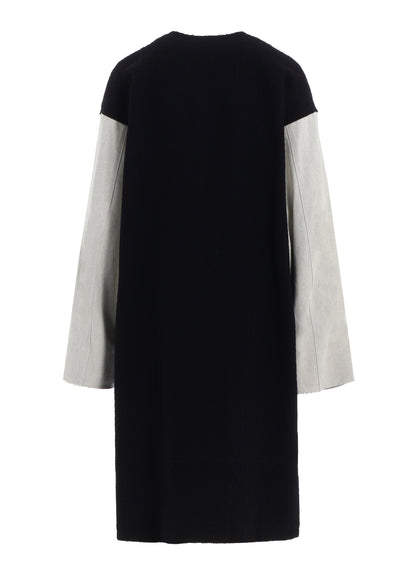 CABLE JQ KNIT COLLERLESS COAT
