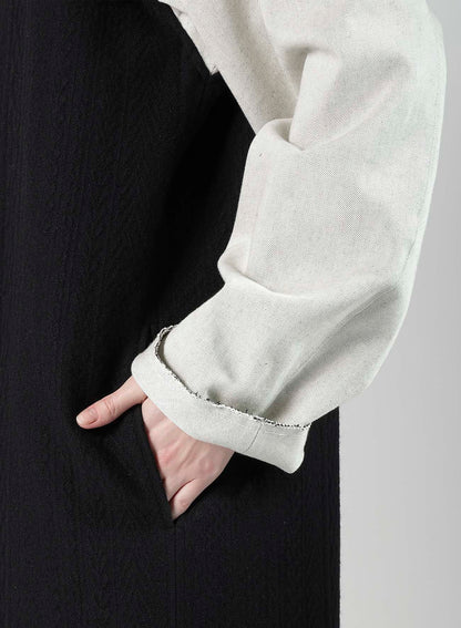 CABLE JQ KNIT COLLERLESS COAT