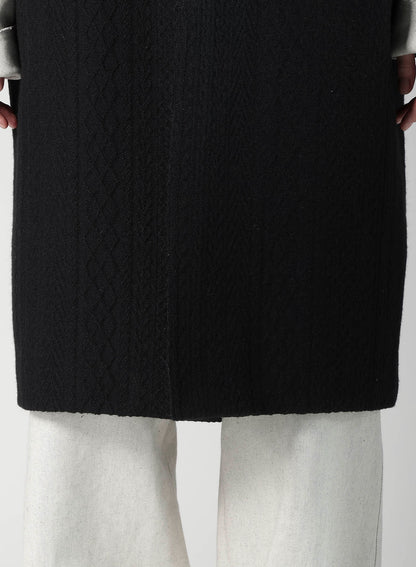 CABLE JQ KNIT COLLERLESS COAT