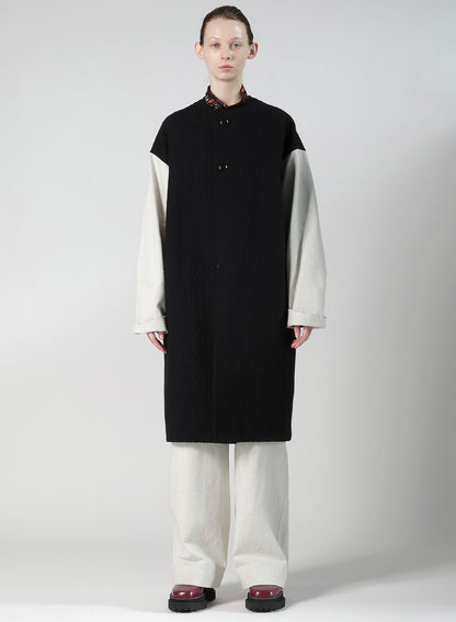 CABLE JQ KNIT COLLERLESS COAT