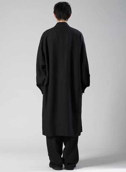 VISCOSE TWEED STRIPE LONG COAT