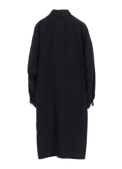 VISCOSE TWEED STRIPE LONG COAT