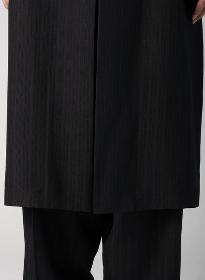 VISCOSE TWEED STRIPE LONG COAT