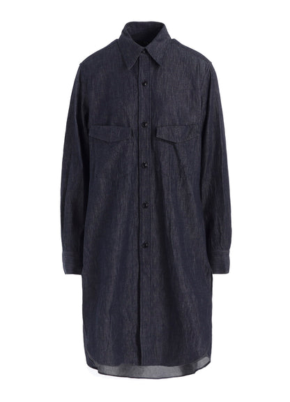 6OZ DENIM GARMENTFINISH MILITARY SHIRT DRESS