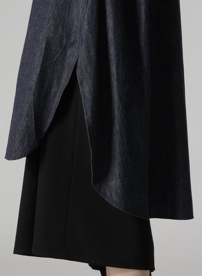 6OZ DENIM GARMENTFINISH MILITARY SHIRT DRESS