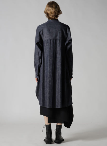 6OZ DENIM GARMENTFINISH MILITARY SHIRT DRESS