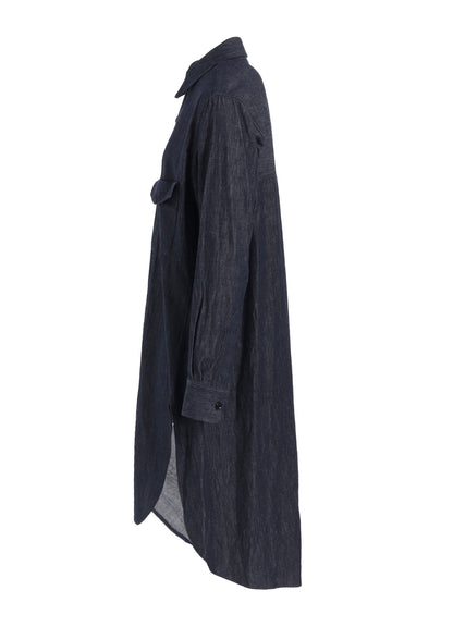 6OZ DENIM GARMENTFINISH MILITARY SHIRT DRESS