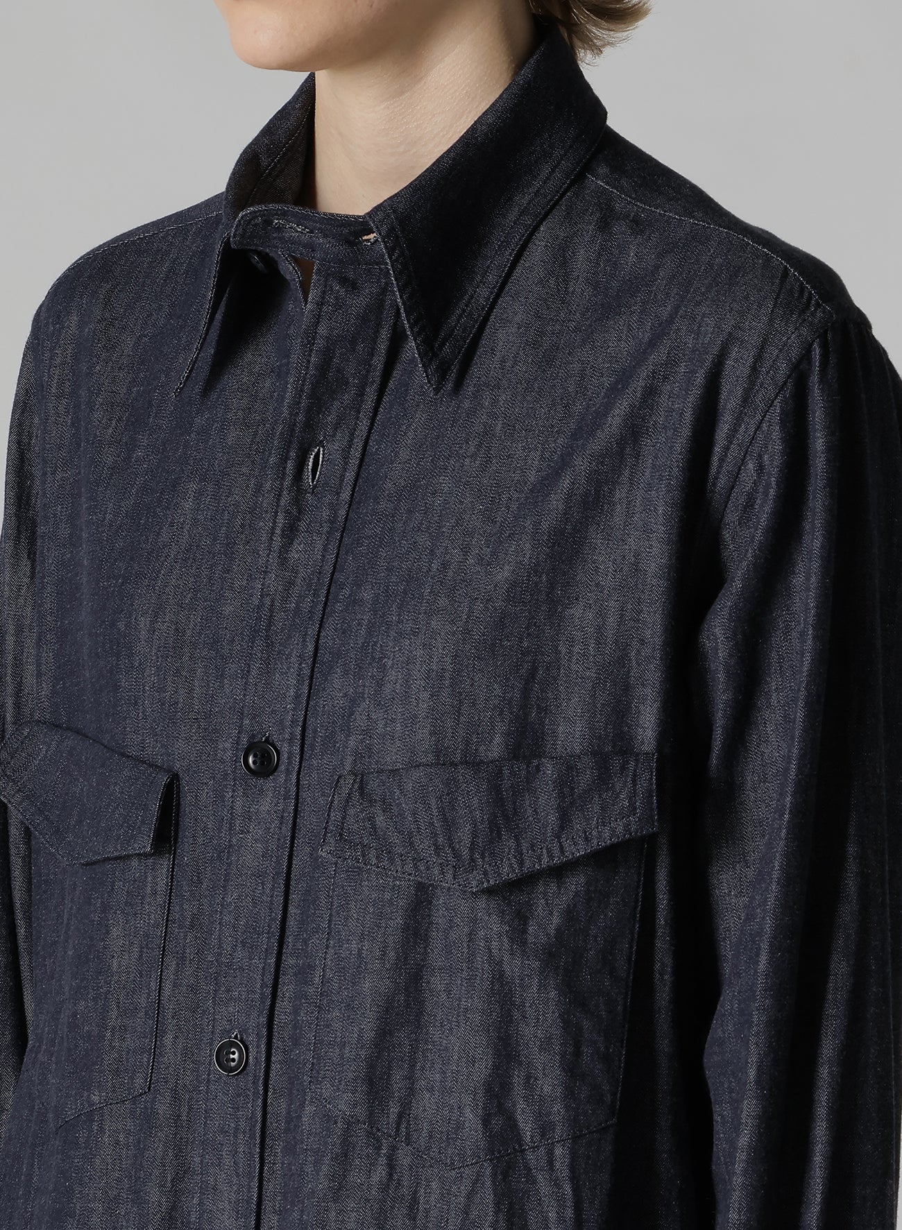 6OZ DENIM GARMENTFINISH MILITARY SHIRT DRESS