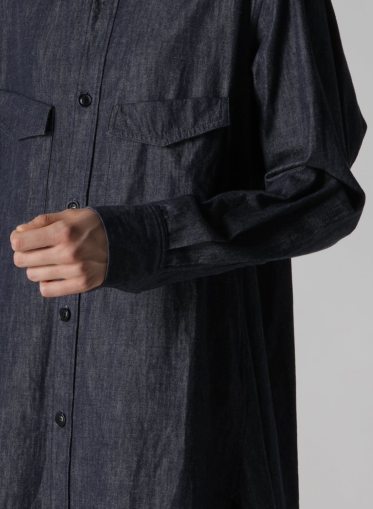 6OZ DENIM GARMENTFINISH MILITARY SHIRT DRESS