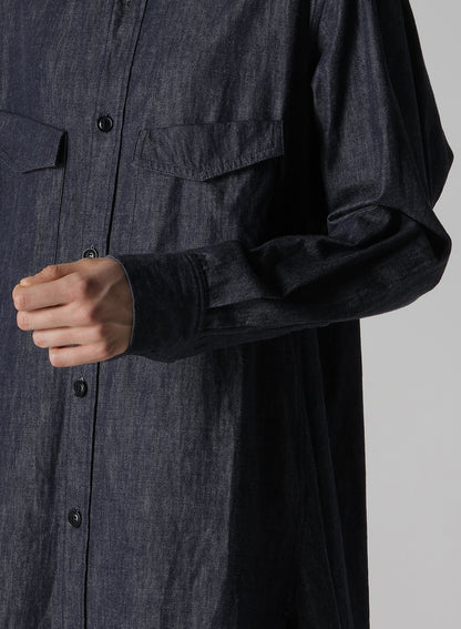 6OZ DENIM GARMENTFINISH MILITARY SHIRT DRESS