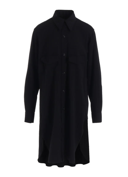 WOOL BREND TWILL MILITARY SHIRT DRESS