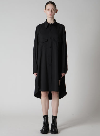 WOOL BREND TWILL MILITARY SHIRT DRESS