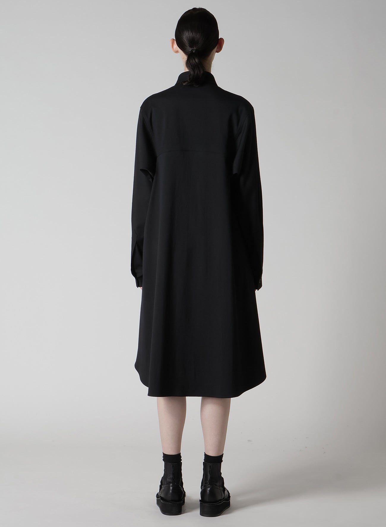 WOOL BREND TWILL MILITARY SHIRT DRESS