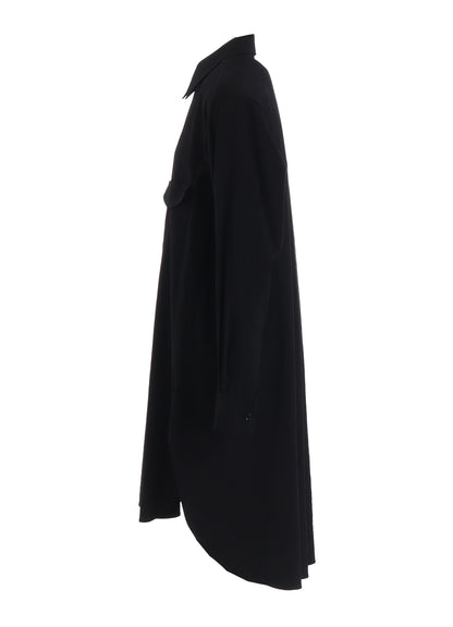 WOOL BREND TWILL MILITARY SHIRT DRESS