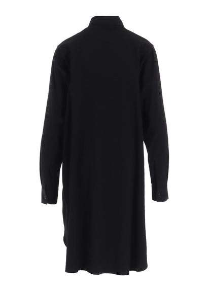 WOOL BREND TWILL MILITARY SHIRT DRESS