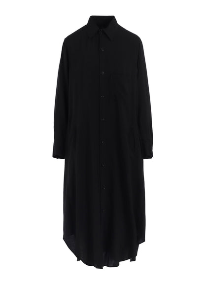 HARD-TWIST SERGE CLOTH PLACKET DRESS