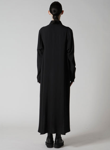 HARD-TWIST SERGE CLOTH PLACKET DRESS