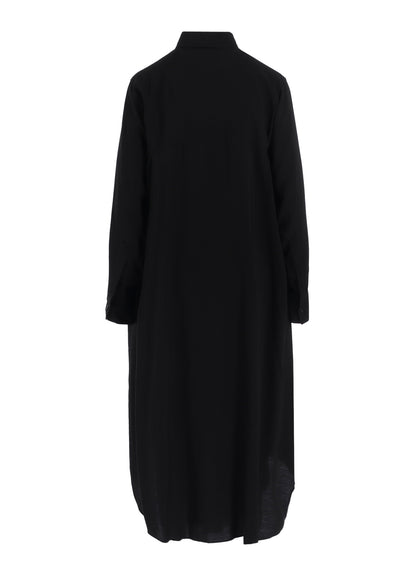 HARD-TWIST SERGE CLOTH PLACKET DRESS