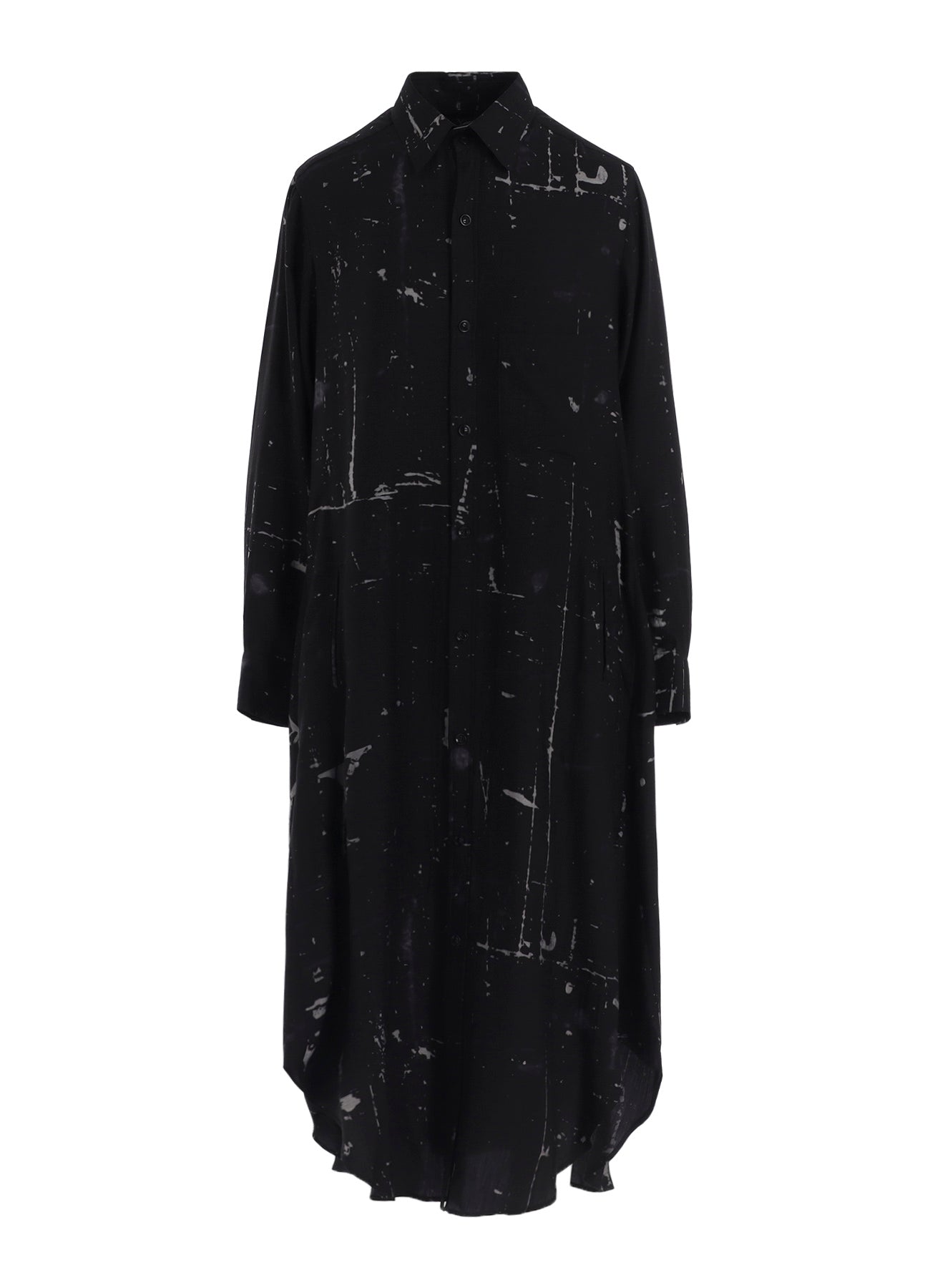 ANGEL-PRINT DUNGAREE TWILL SHIRT DRESS