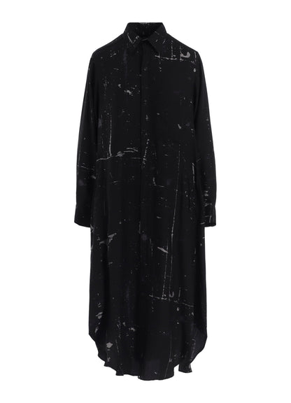 ANGEL-PRINT DUNGAREE TWILL SHIRT DRESS