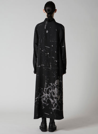 ANGEL-PRINT DUNGAREE TWILL SHIRT DRESS