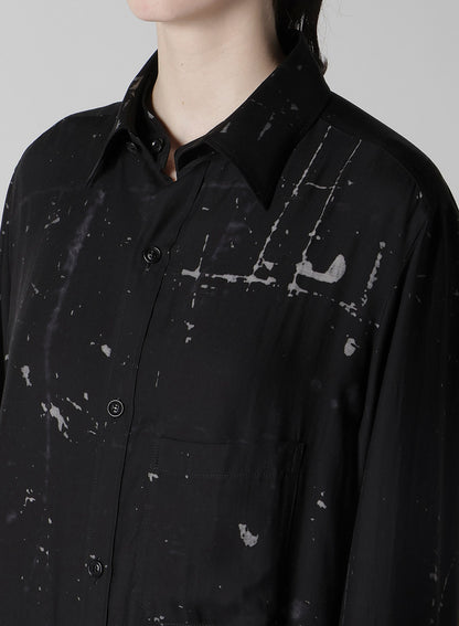 ANGEL-PRINT DUNGAREE TWILL SHIRT DRESS