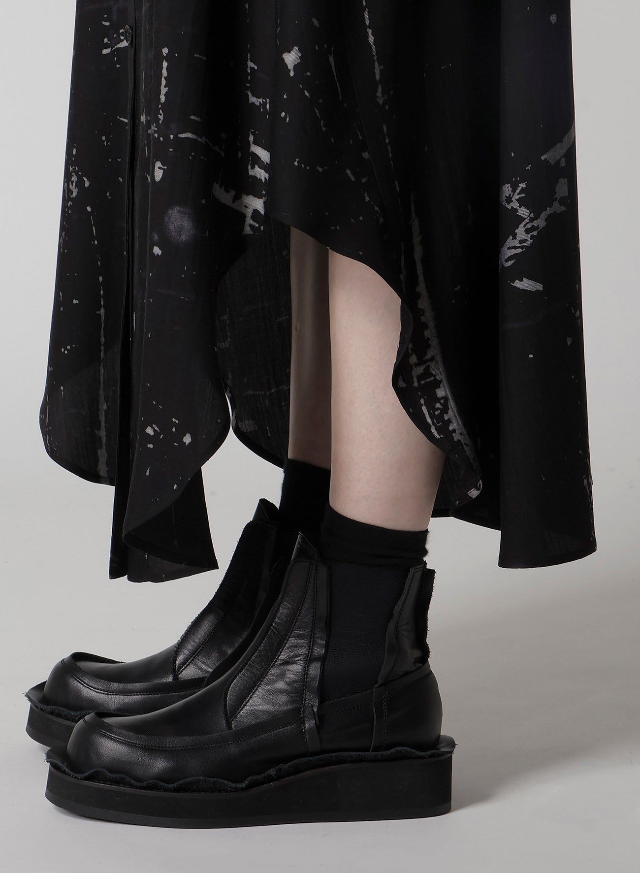 ANGEL-PRINT DUNGAREE TWILL SHIRT DRESS