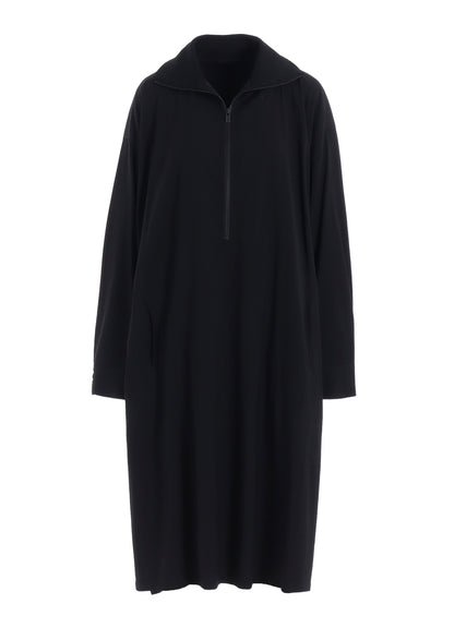 WOOL BREND TWILL STAND-UP COLLAR DRESS