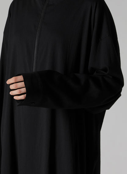 WOOL BREND TWILL STAND-UP COLLAR DRESS
